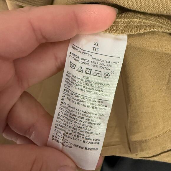 Banana Republic Linen-Blend Wrap Mini Shirtdress, Neutral Khaki, XL 773203 - Picture 4 of 5